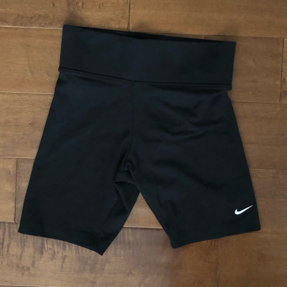 Nike Black Bike Shorts with White Swoosh